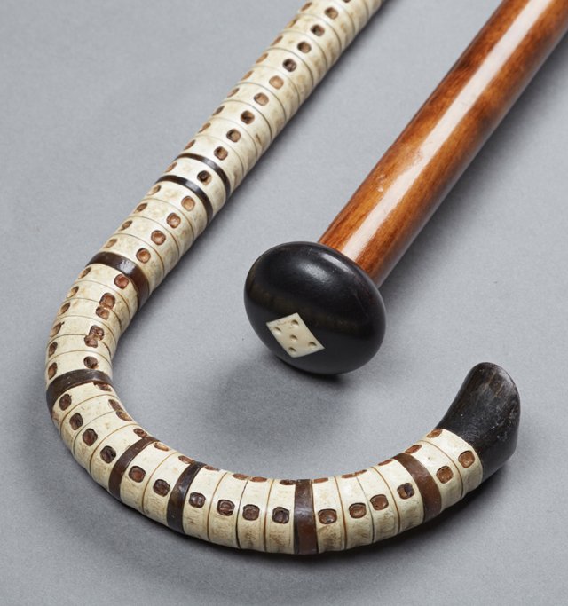Two Novelty Canes, 19th c., one constructed of segmente (1 of 2)