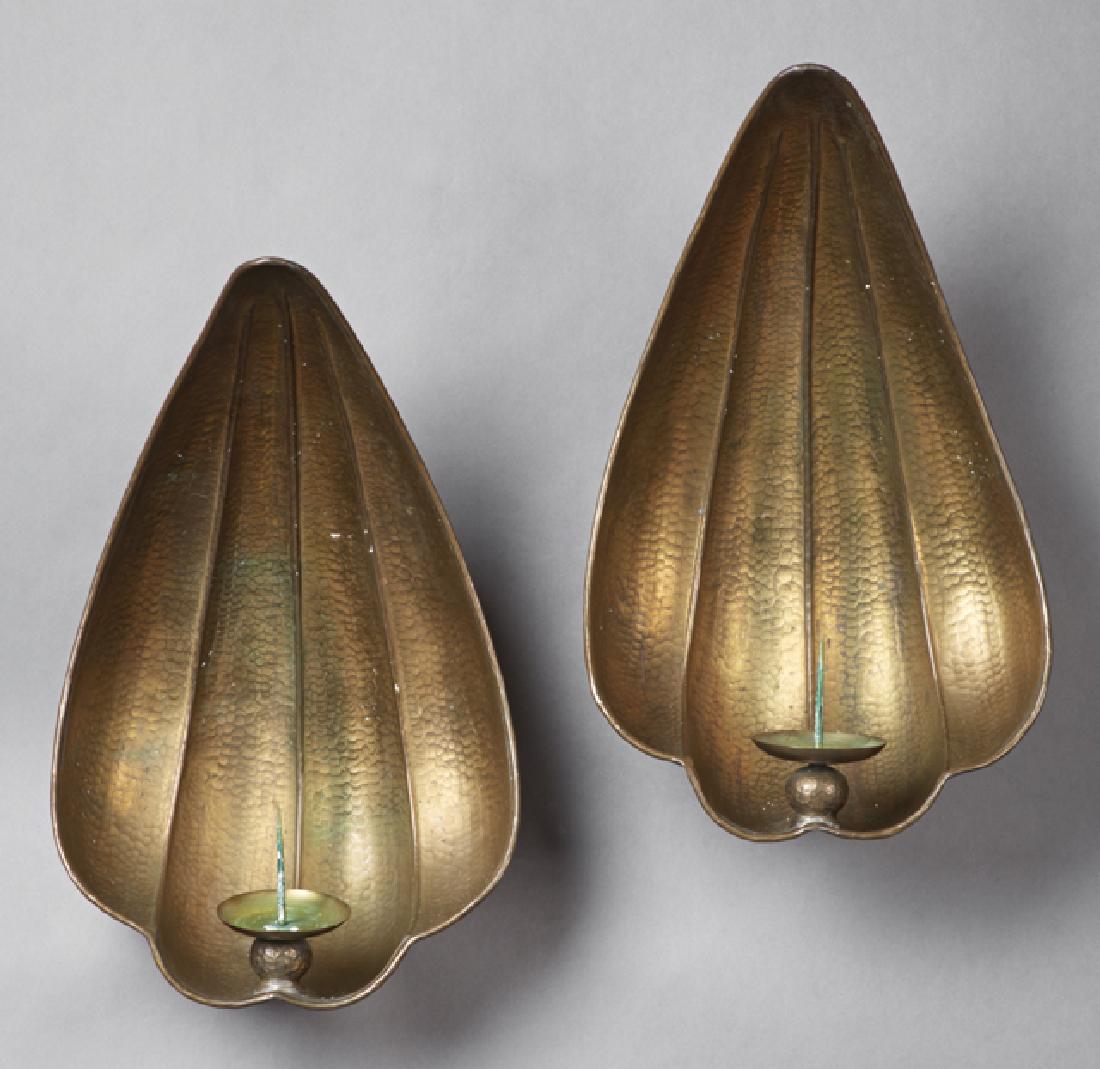 Pair of Large Italian Gilt Brass Shell Form Candle (1 of 1)