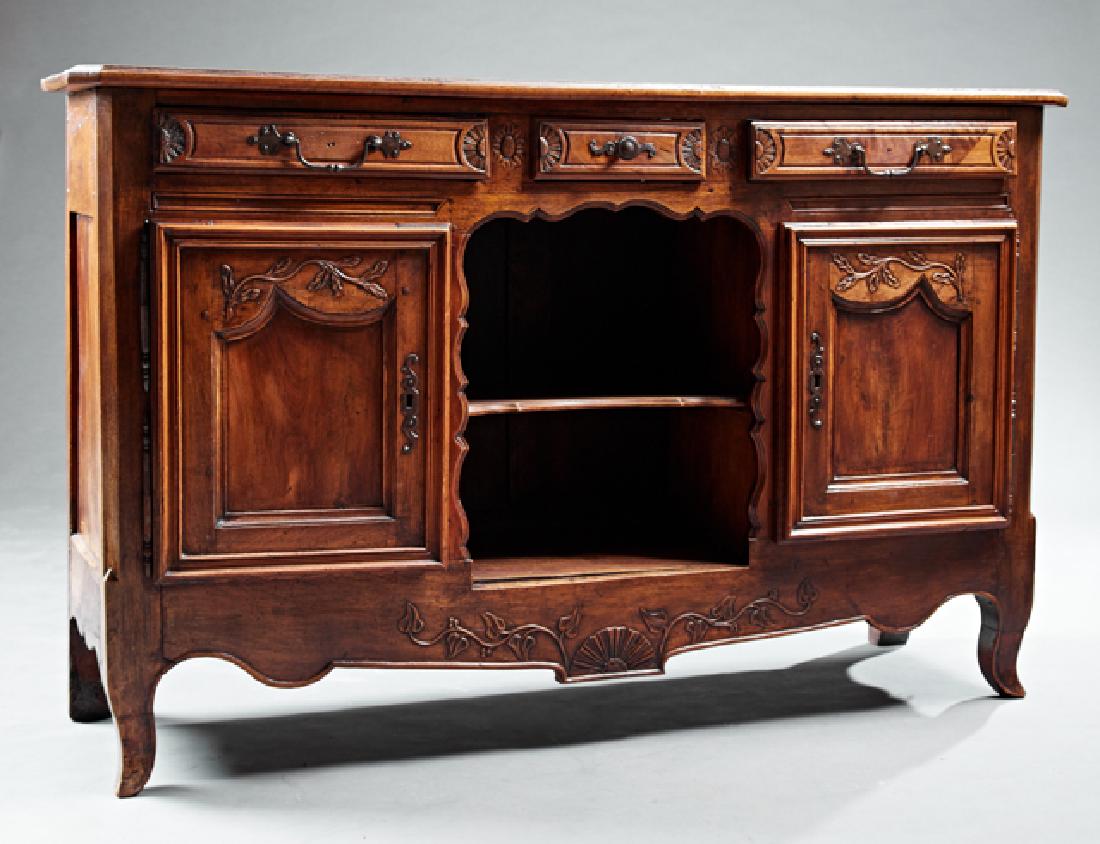 French Louis XV Style Carved Walnut Sideboard, 19th c., (1 of 1)