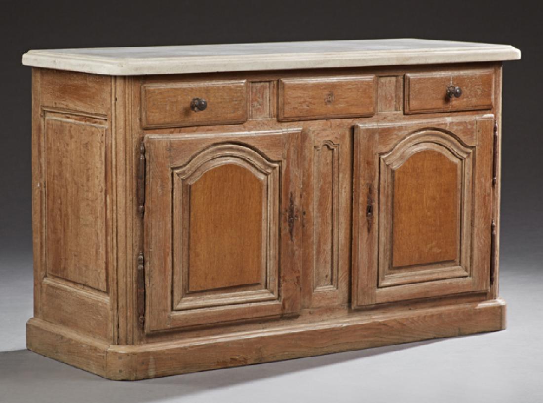 French Carved Oak Marble Top Sideboard, 19th c., the (1 of 1)