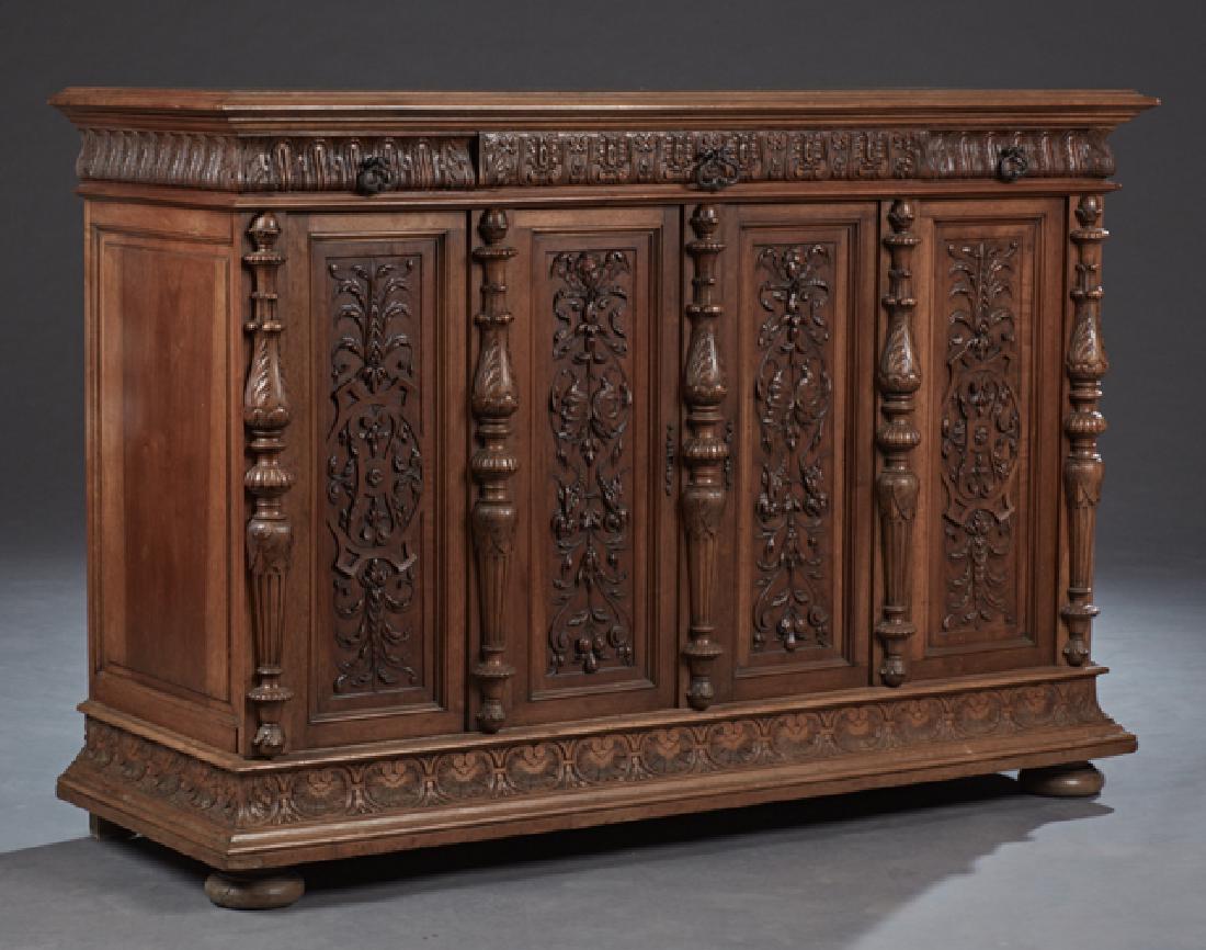 French Carved Walnut Renaissance Style Sideboard, 19th (1 of 2)
