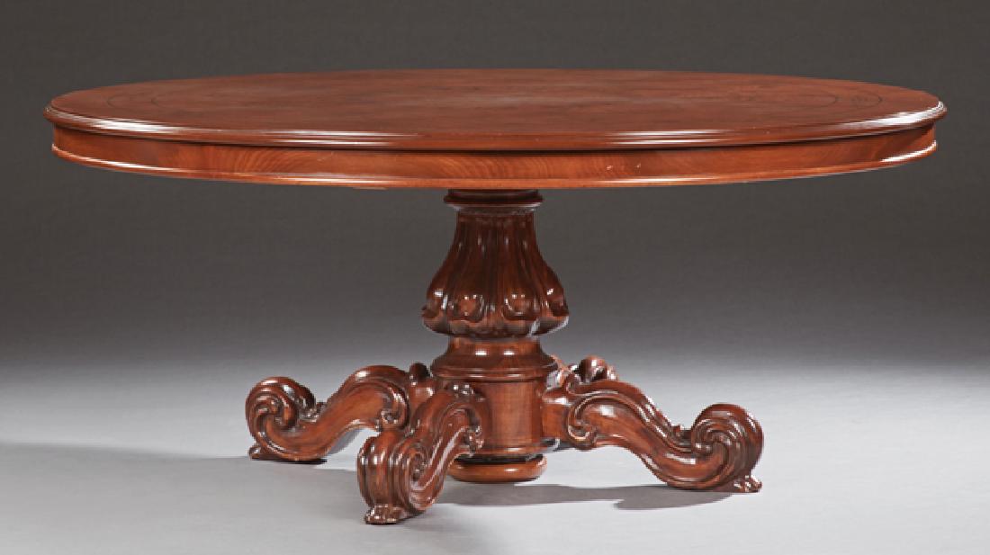 English Style Inlaid Walnut Circular Dining Table, 20th (1 of 2)