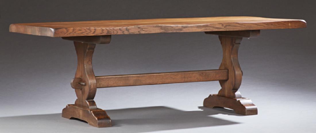 French Provincial Style Carved Oak Farmhouse Table, (1 of 1)