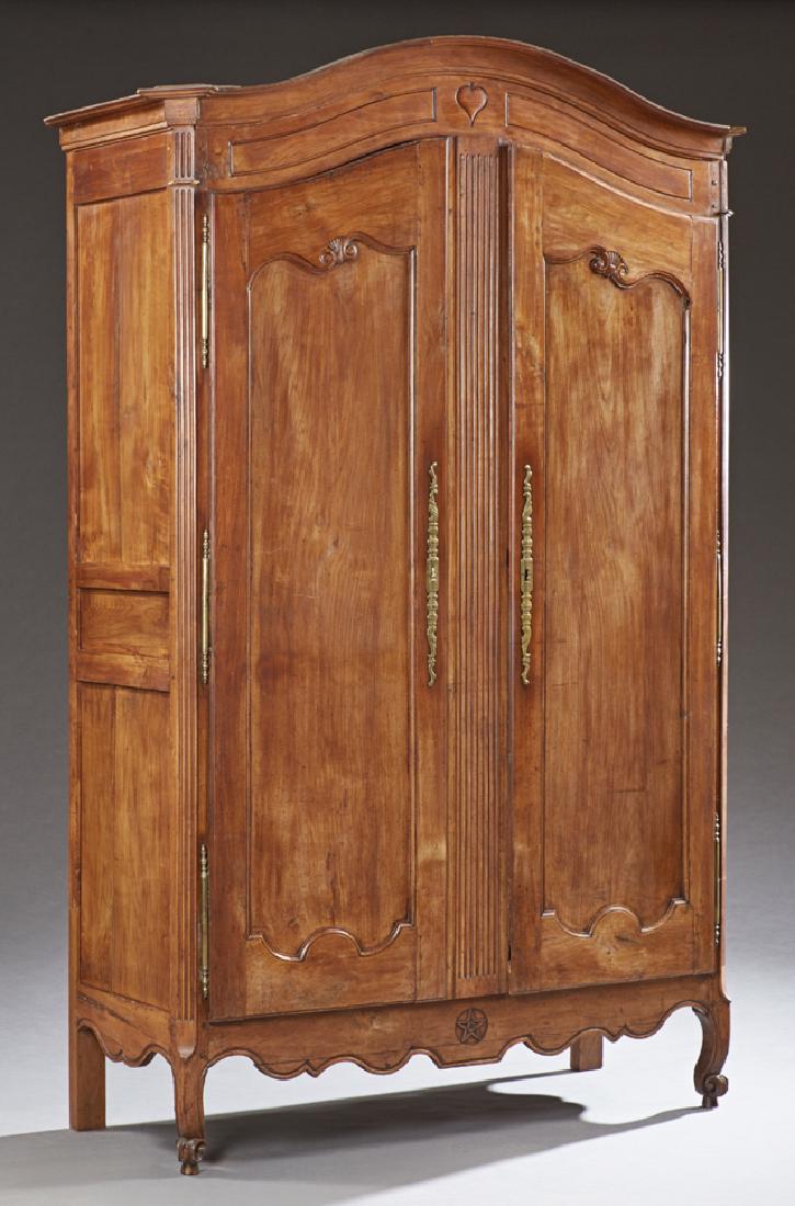 French Louis XV Style Carved Cherry Armoire, 19th c., (1 of 1)