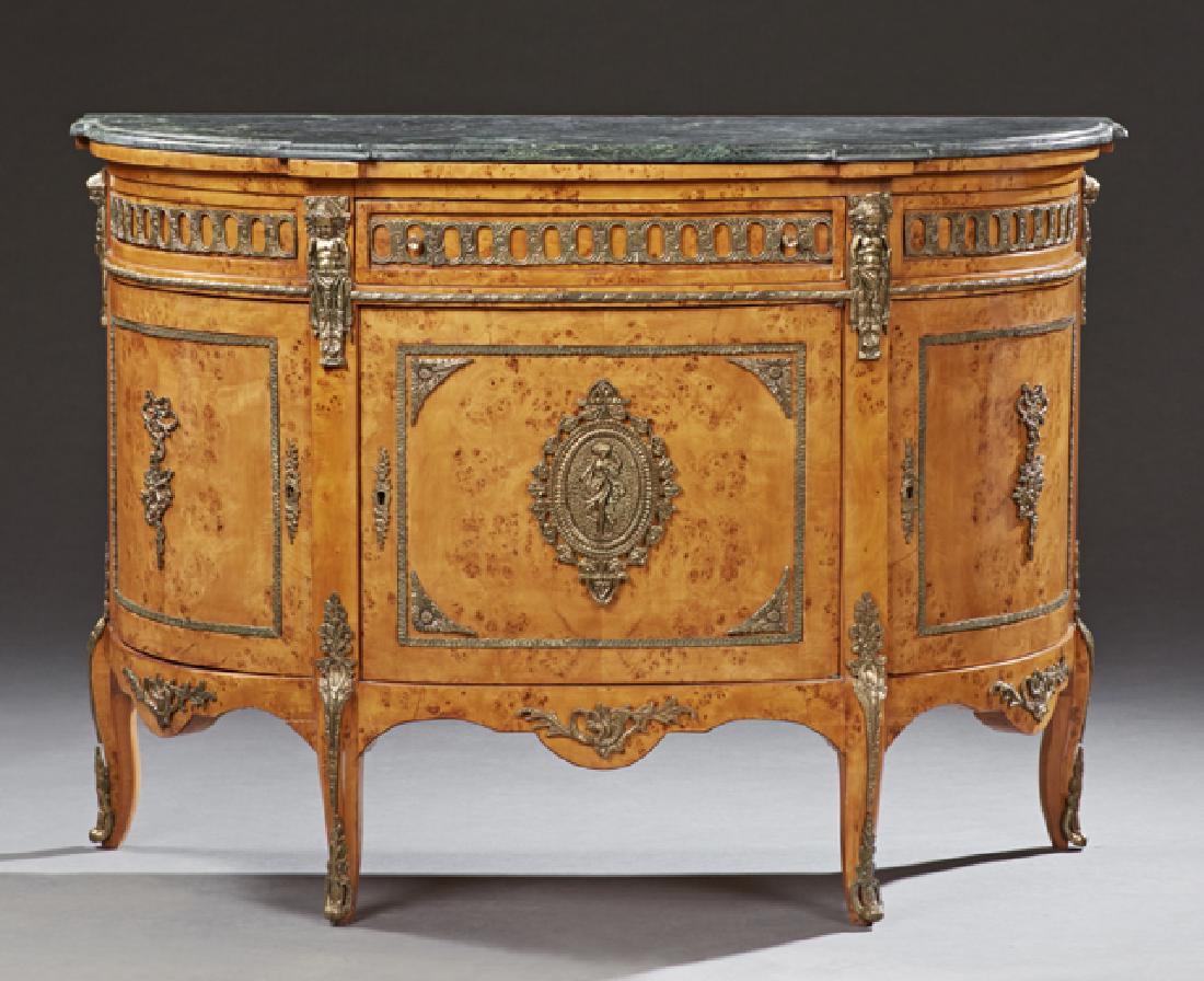 Louis XVI Style Marble Top Ormolu Mounted Burled Walnut (1 of 1)