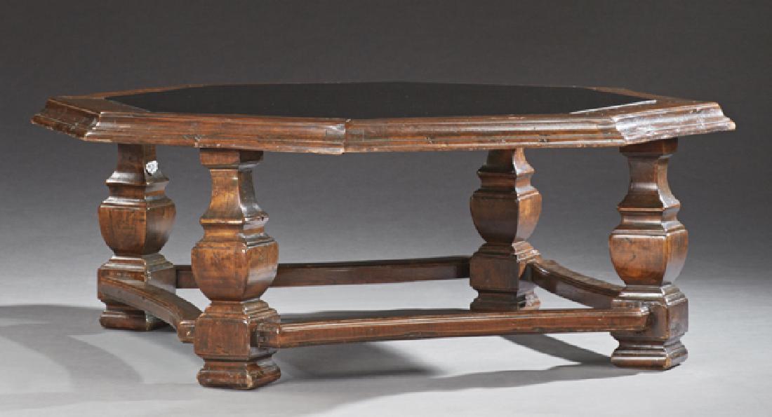 French Provincial Carved Oak Octagonal Coffee Table, (1 of 1)