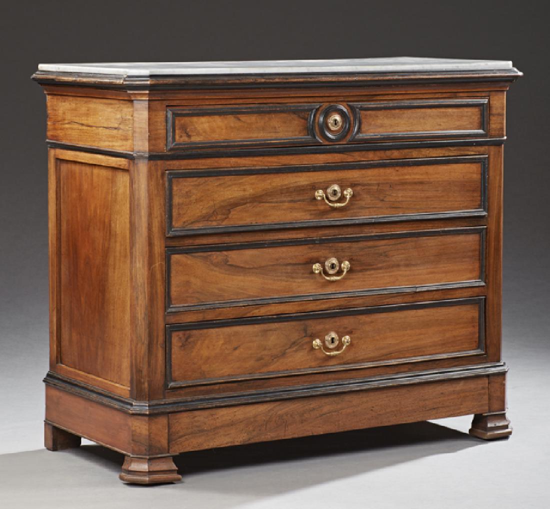 French Louis Philippe Style Carved Walnut Marble Top (1 of 1)