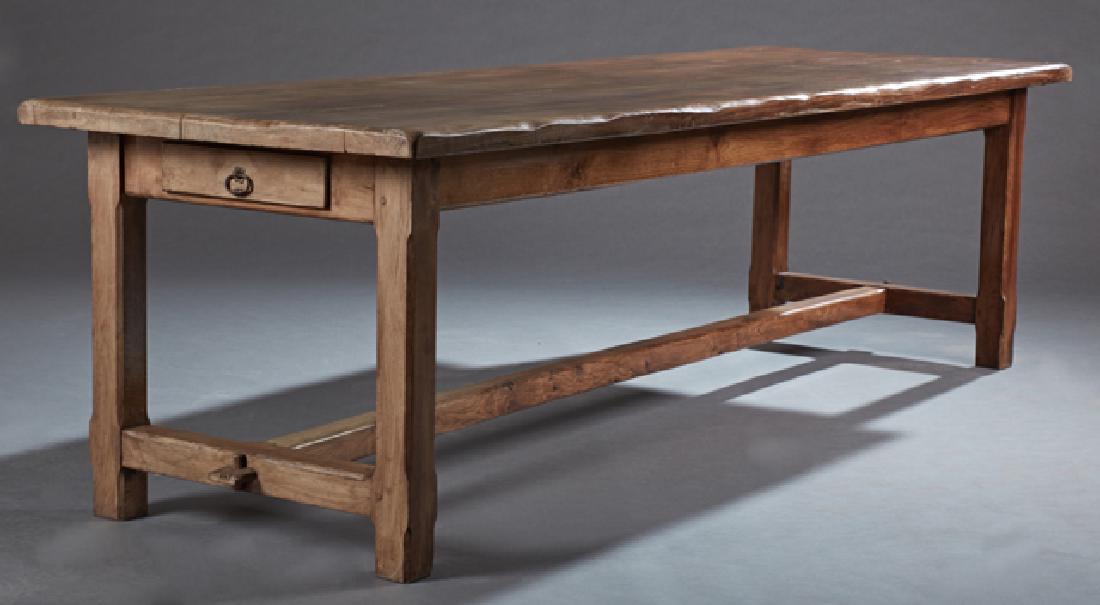 French Provincial Carved Oak Farmhouse Table, 20th c., (1 of 1)