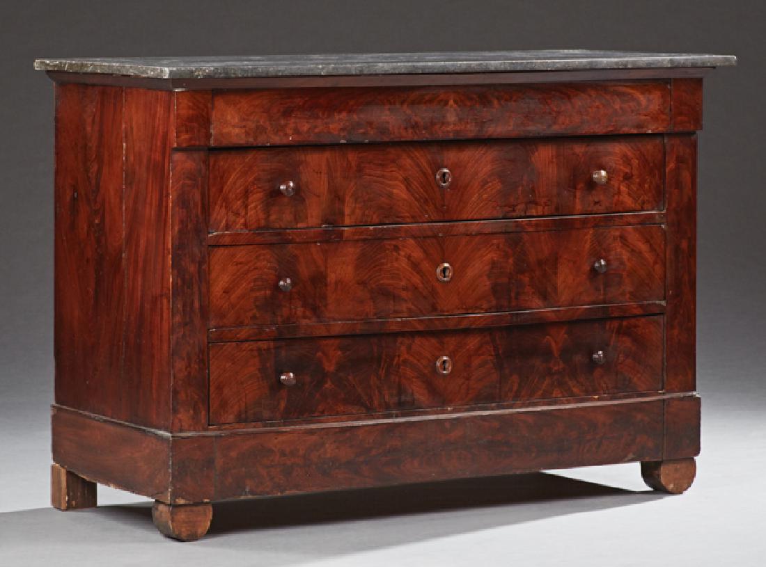 French Louis Philippe Style Carved Mahogany Marble Top (1 of 1)
