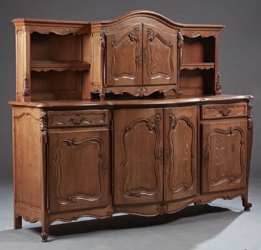 French Provincial Louis XV Style Carved Oak Buffet a (1 of 1)
