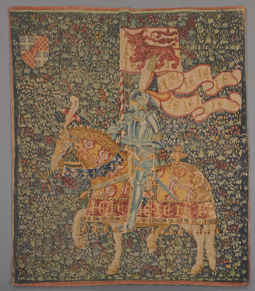 Flemish Tapestry, "Le Chevalier," after the 16th c. (1 of 8)