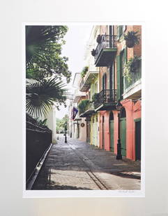 Richard Sexton (1954- , New Orleans), "Pirate's Alley,: Richard Sexton (1954- , New Orleans), "Pirate's Alley, New Orleans, " photographic print, pencil signed lower right margin, matted, shrink wrapped, H.- 26 1/2 in., W.- 18 1/2 in.