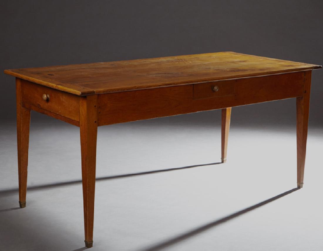 French Provincial Carved Oak Farmhouse Table, c. 1880, (1 of 1)