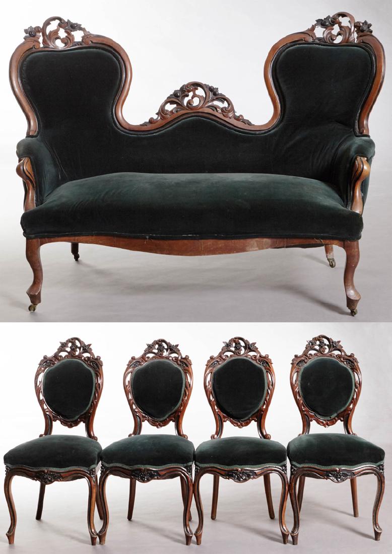 3 Pieces Deutsch Bros Carved Walnut Furniture Jun 28 2014 Midwest Auction Galleries Inc In Mi