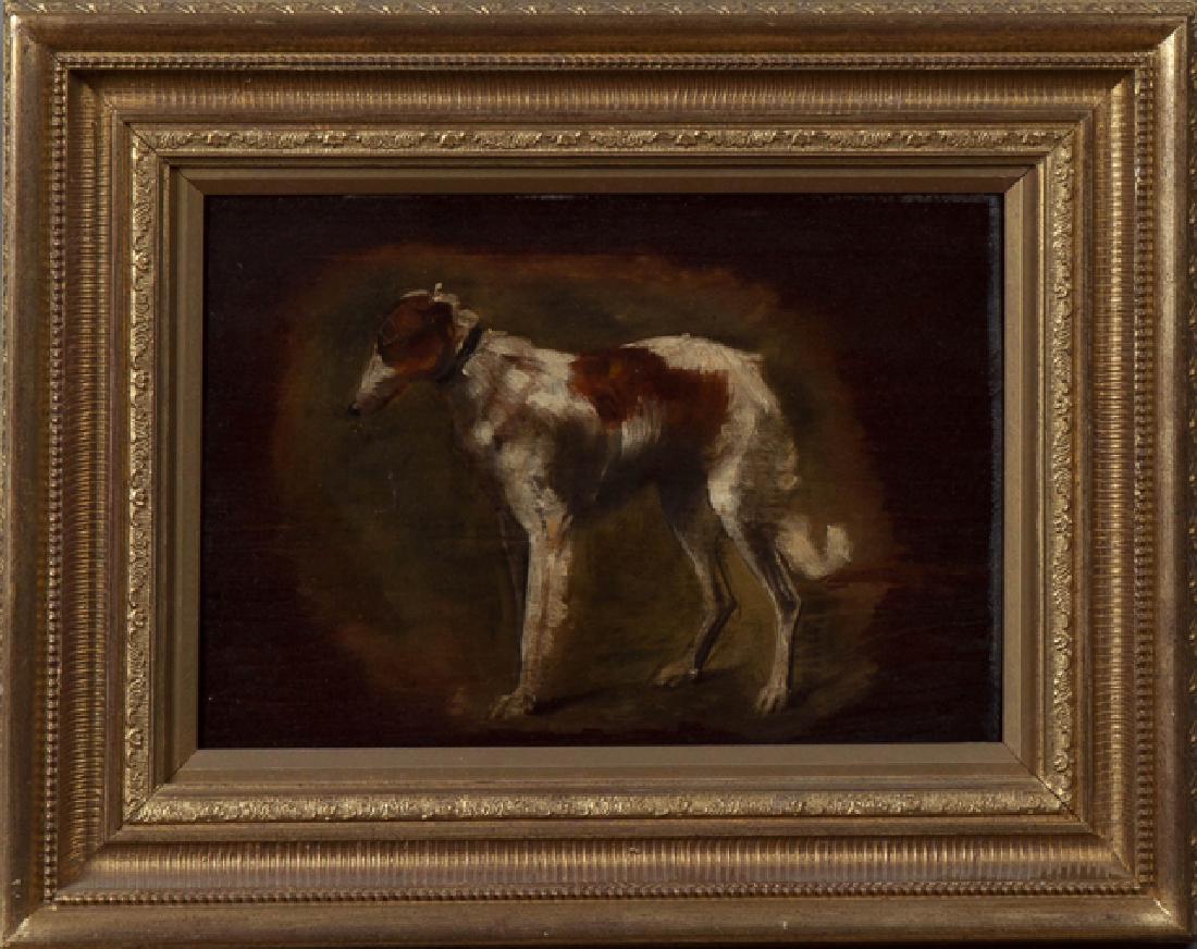 J.M. Fairley, "Standing Dog," 19th c., oil on panel, (1 of 3)