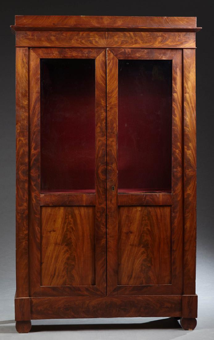 French Louis Philippe Style Carved Mahogany Bookcase, (1 of 1)