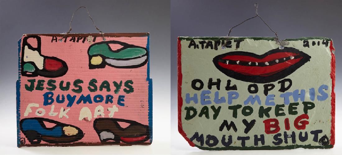 Al Taplet (1934-, American), "Jesus Says Buy More Folk (1 of 5)