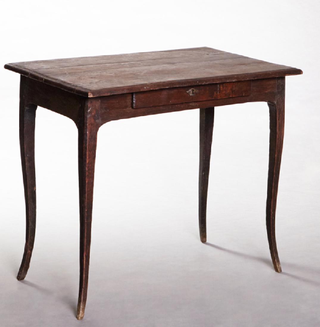 French Provincial Louis XV Style Carved Oak Side Table, (1 of 1)