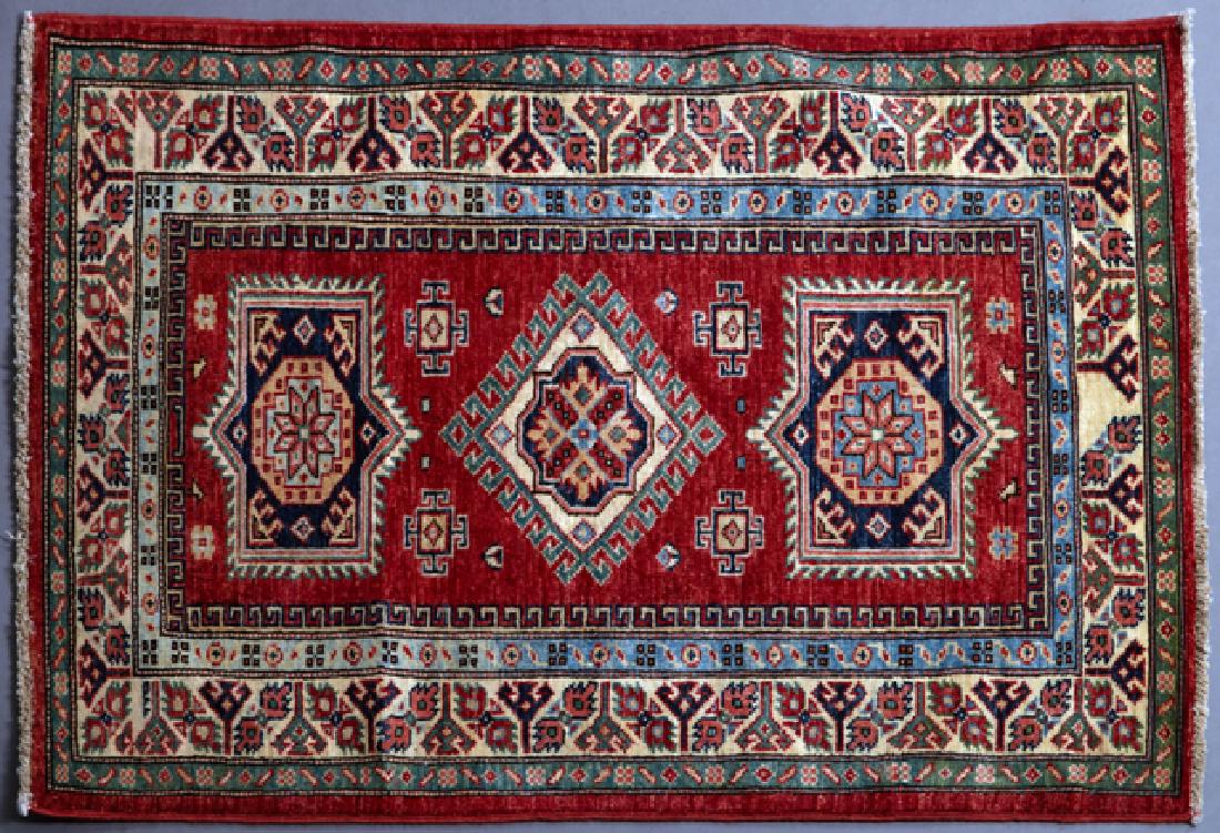 Uzbek Shirvan Carpet, 2' 6 x 3' 7.: Uzbek Shirvan Carpet, 2' 6 x 3' 7.