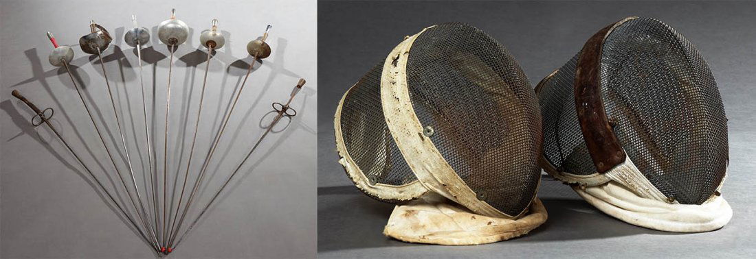 Group of Ten French Fencing Items, 20th c., consisting (1 of 3)