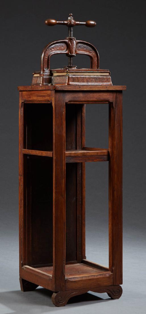 French Cast Iron Book Press, late 19th c., by "H & (1 of 2)