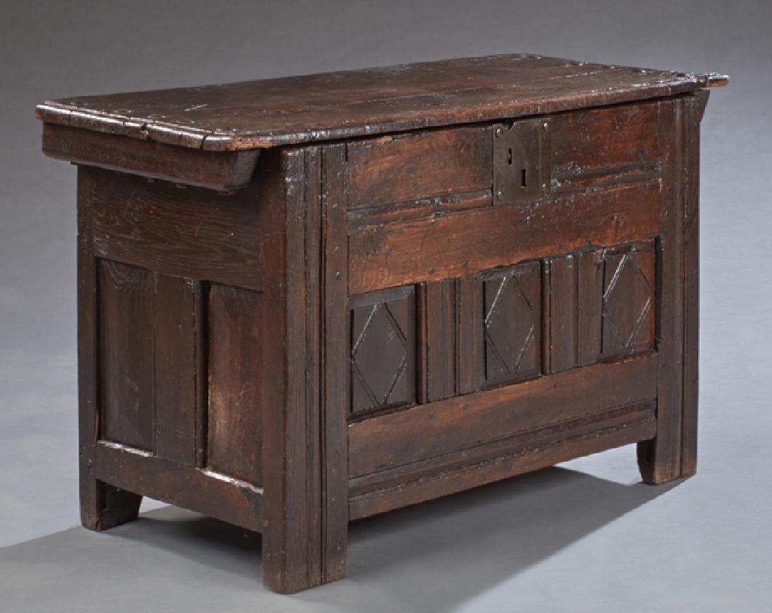 French Provincial Carved Oak Coffer, early 19th c., the (1 of 1)