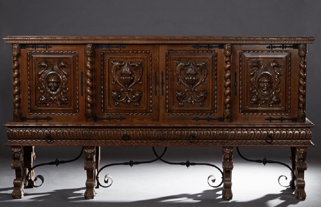 Spanish Renaissance Style Carved Oak Sideboard, early (1 of 1)
