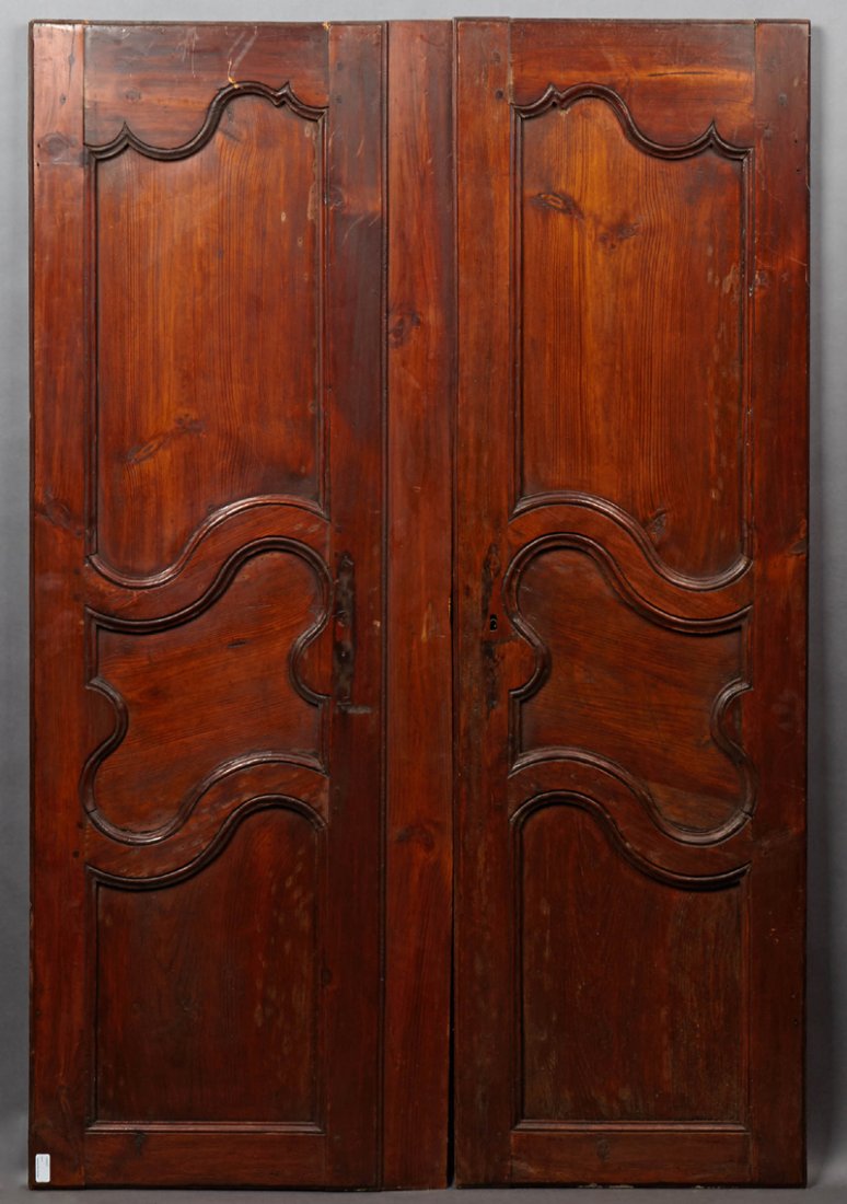 Pair of French Provincial Carved Walnut Three Panel (1 of 1)