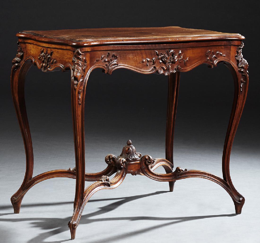 French Louis XV Style Carved Walnut Lamp Table, 19th (1 of 10)