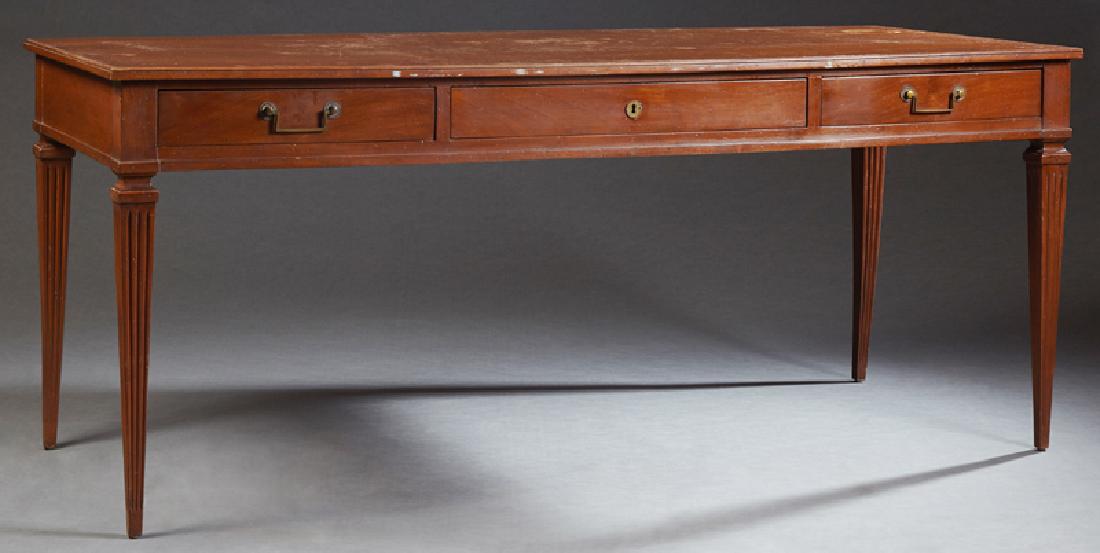 French Carved Mahogany Louis XVI Style Writing Table, (1 of 1)