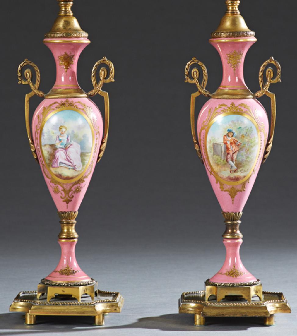Pair of Bronze Mounted Sevres Style Bronze Ormolu (1 of 1)