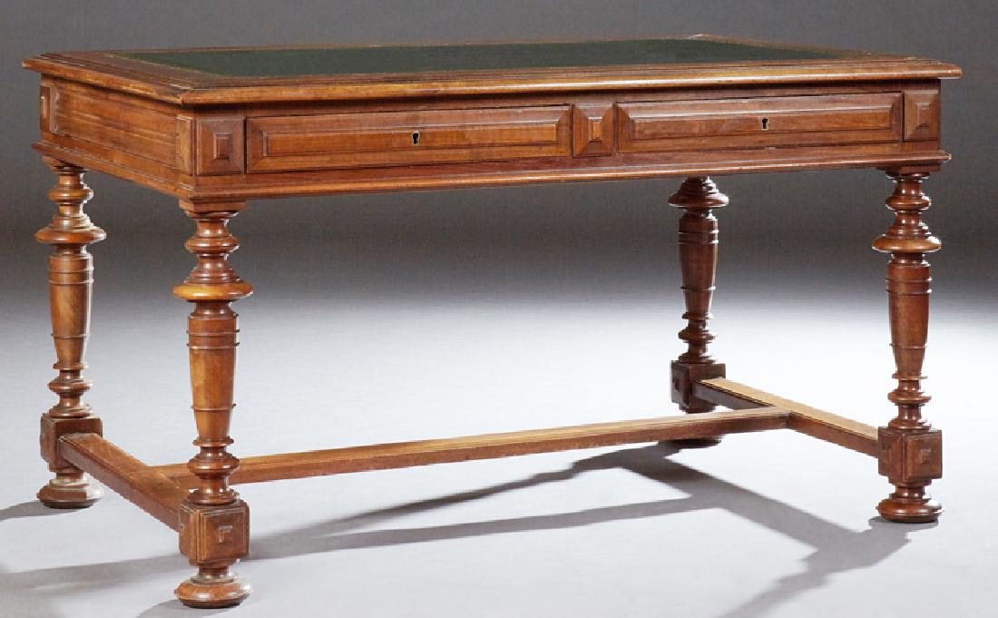 French Henri II Style Carved Walnut Desk, c. 1880, the (1 of 1)