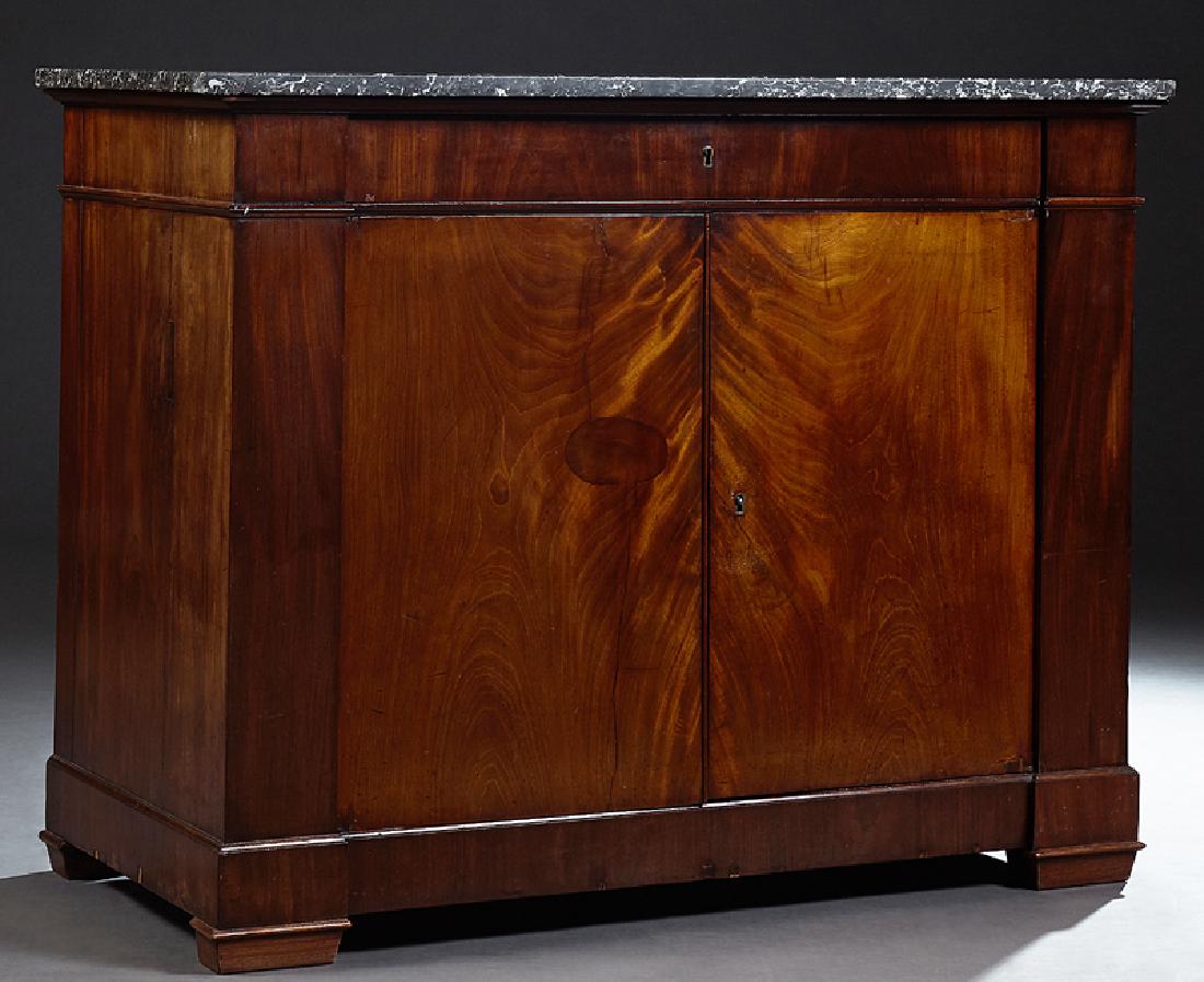 French Empire Style Carved Mahogany Marble Top (1 of 1)