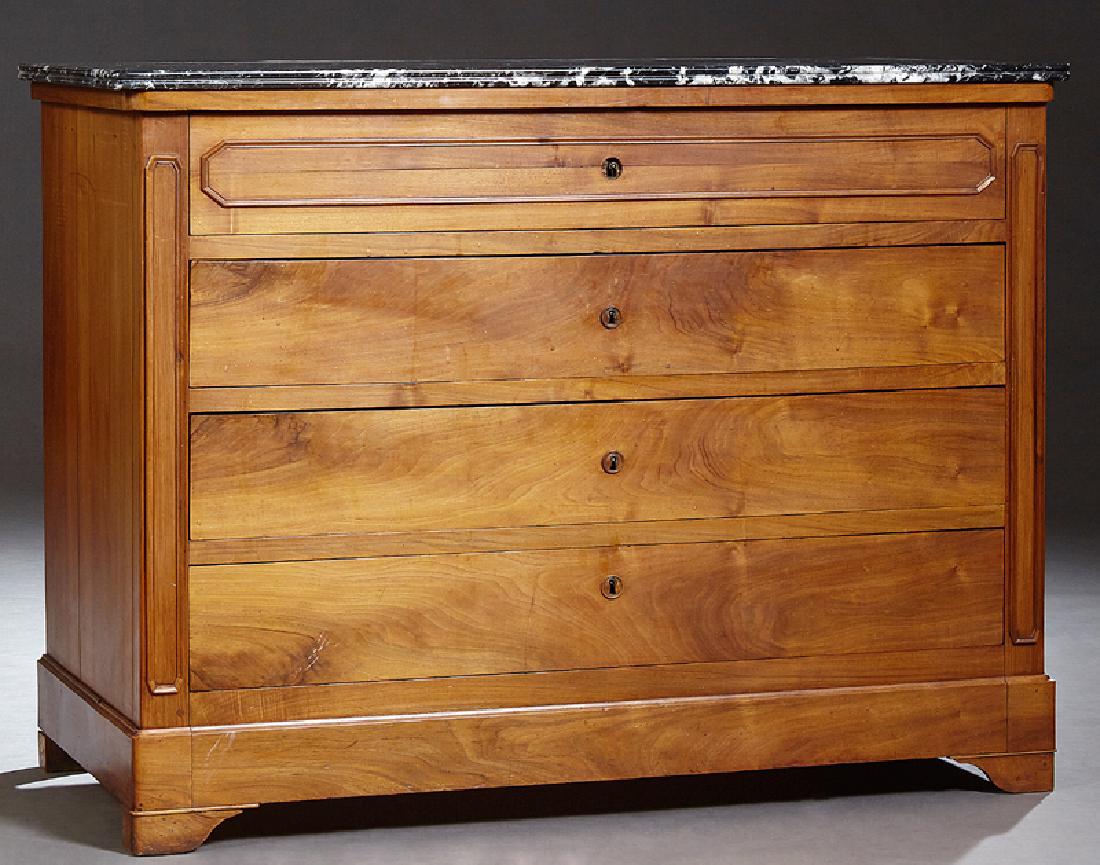 French Louis Philippe Style Marble Top Cherry Commode, (1 of 1)