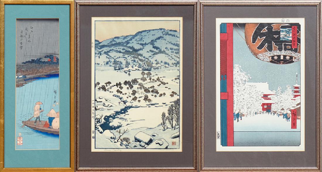 Group of Three Japanese Woodblock Prints, 20th c., (1 of 7)