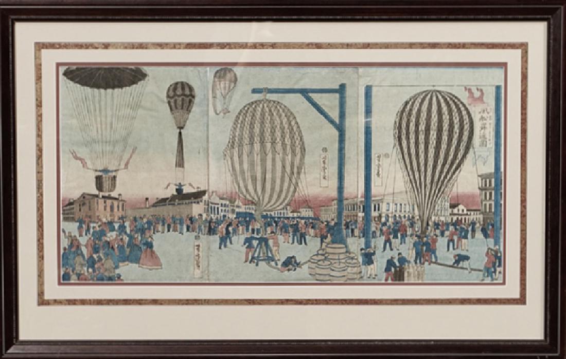 Utagawa Hirsoshige (1797-1858, Japanese), "Hot Air Ball (1 of 1)