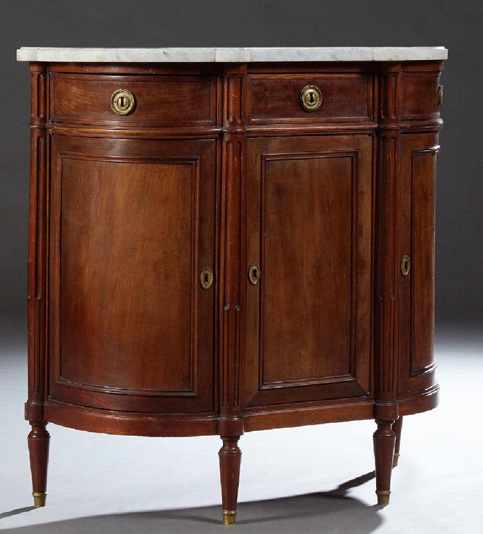 French Louis XVI Style Carved Walnut Marble Top Parlor (1 of 1)
