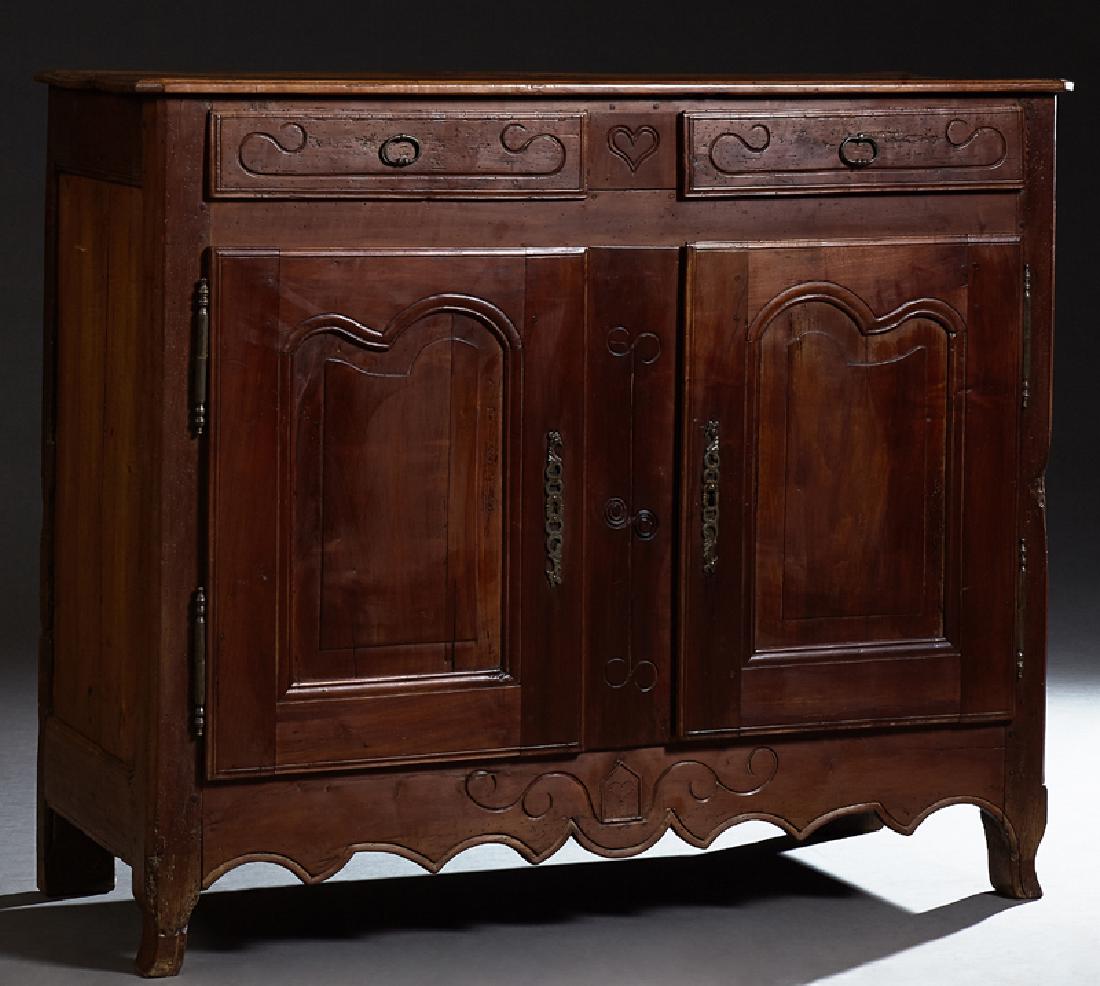 French Provincial Louis XV Style Carved Walnut Commode, (1 of 1)