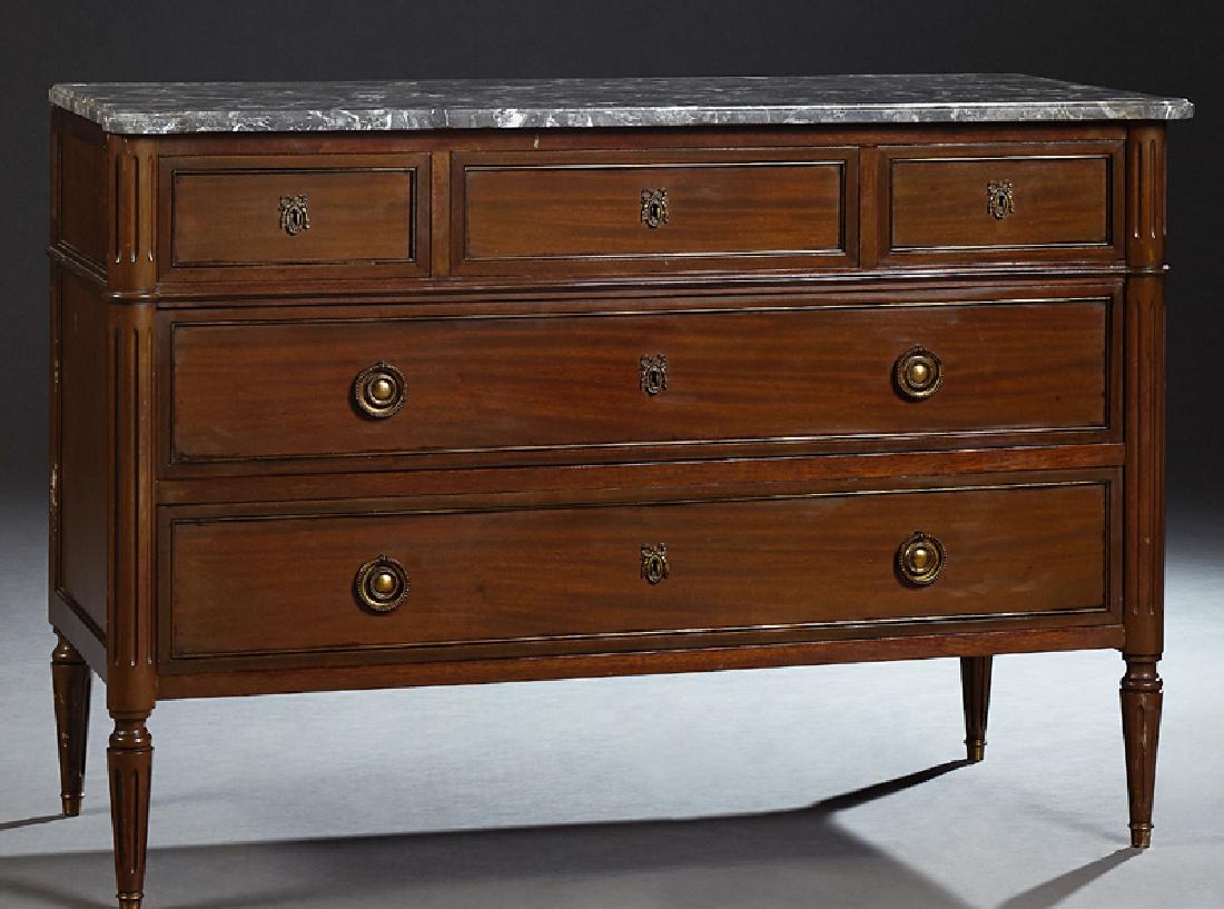 French Louis XVI Style Carved Mahogany Marble Top (1 of 1)