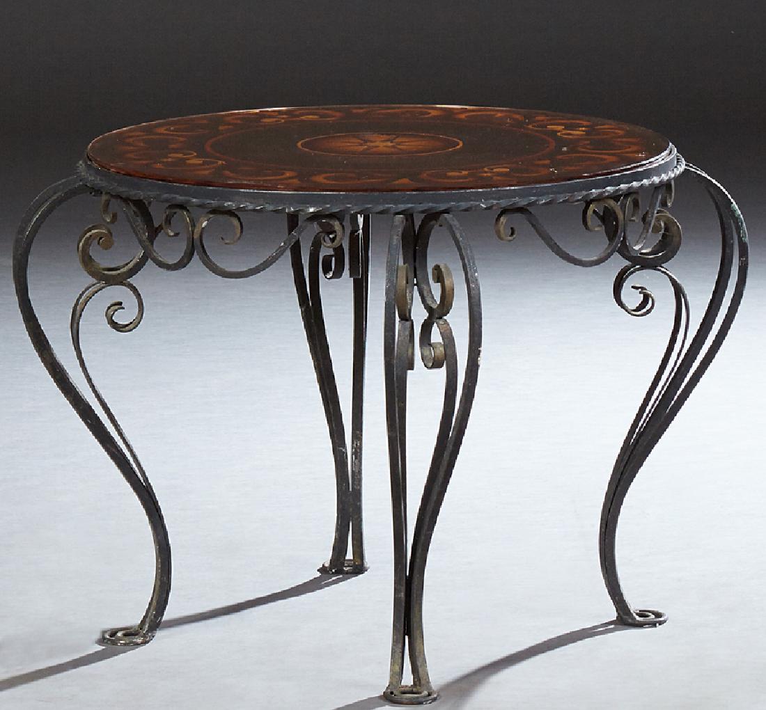 French Art Deco Wrought Iron Cocktail Table, c. 1930, (1 of 1)