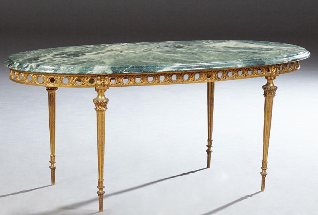 French Louis XVI Style Brass Marble Top Coffee table, (1 of 1)
