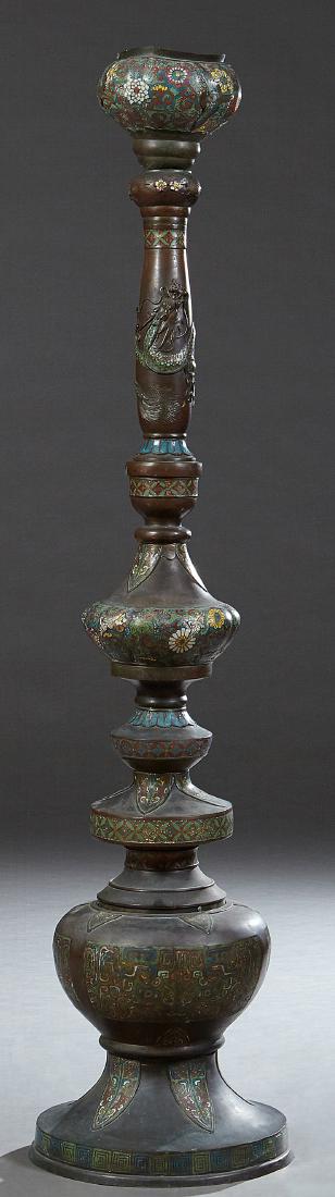 Japanese Bronze Cloisonne Floor Lamp, early 20th c., (1 of 1)