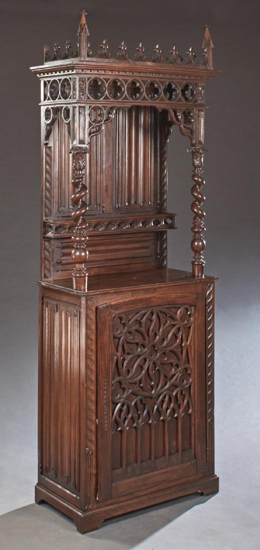 French Carved Oak Gothic Style Cupboard, 19th c., the (1 of 1)