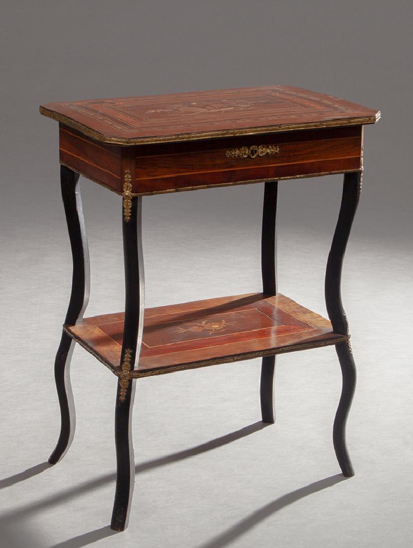 French Carved and Inlaid Walnut Dress Table, c. 1880, (1 of 4)