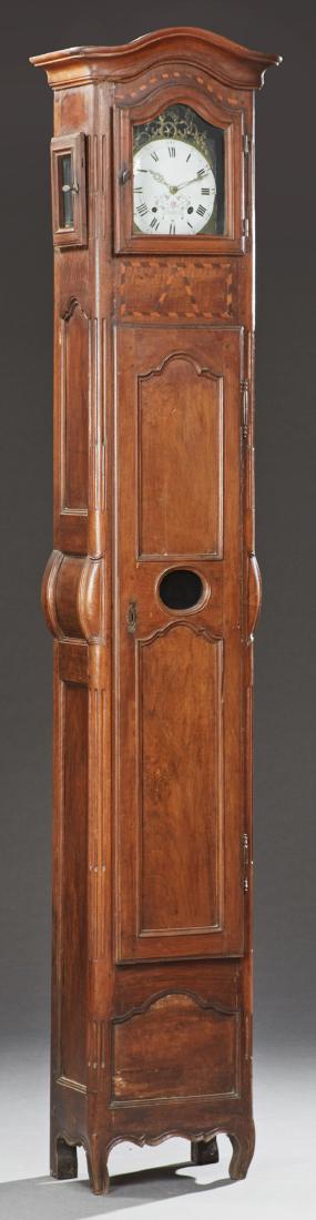 French Provincial Carved Inlaid Cherry Tallcase Clock, (1 of 1)
