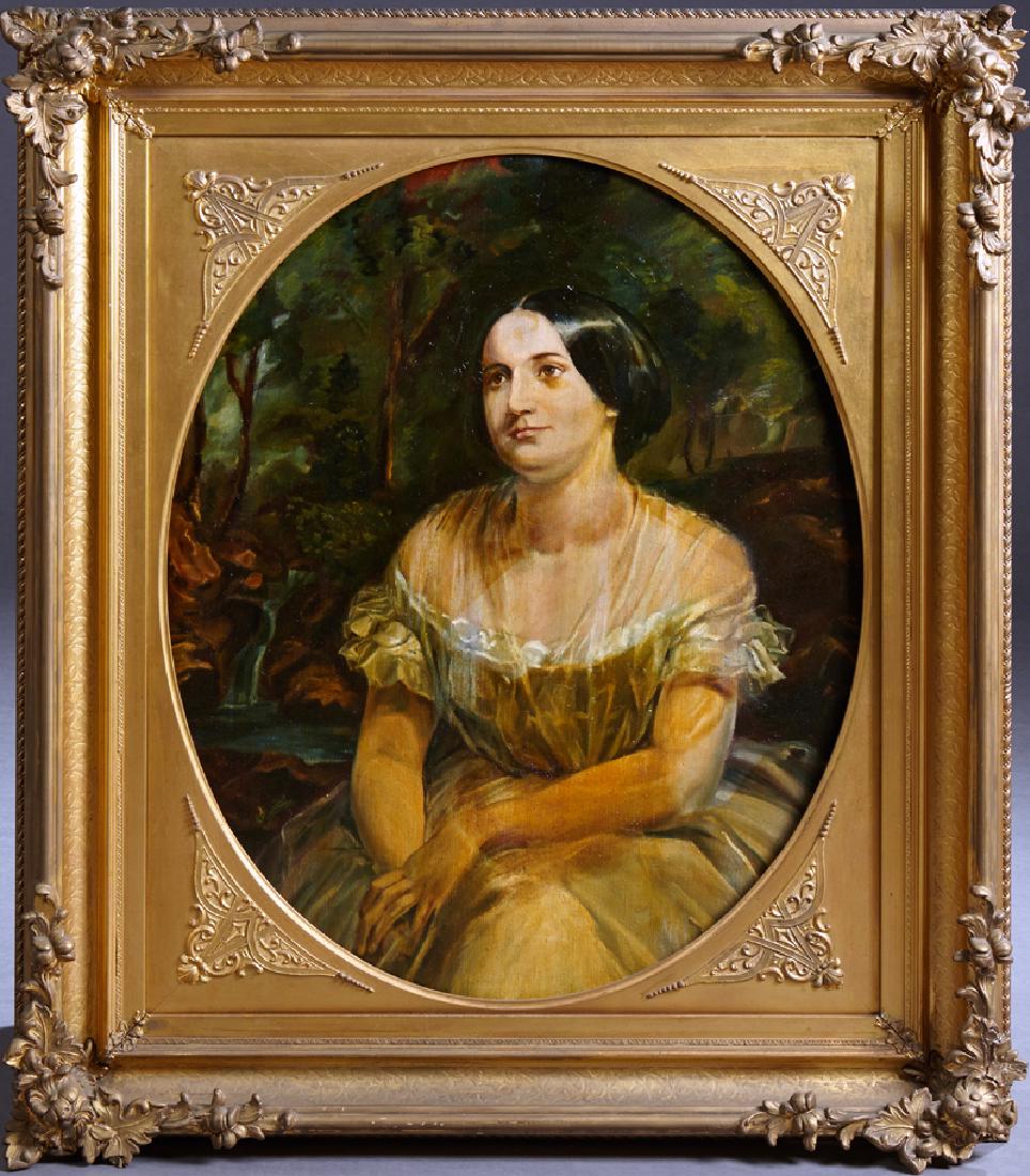 American School, "Portrait of a Seated Lady," 20th c., (1 of 2)