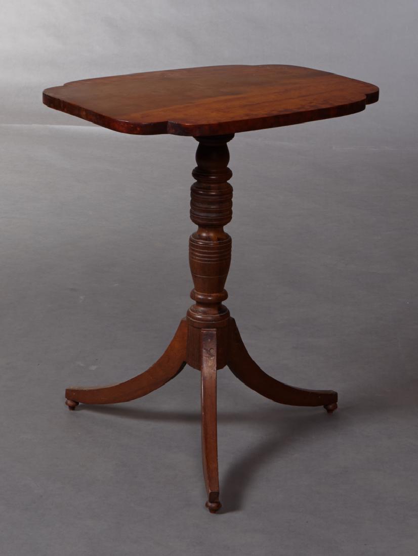 American Carved Walnut Tilt Top Candlestand, 19th c., (1 of 1)