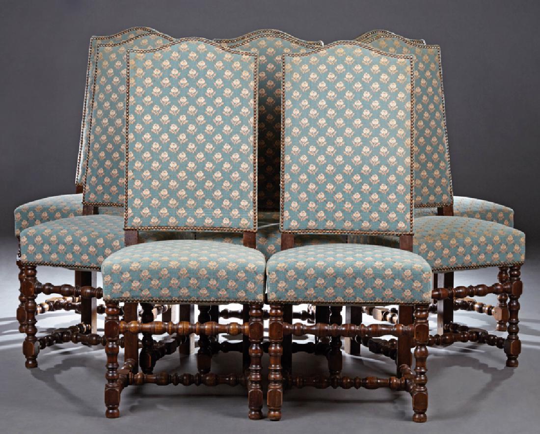 Set of Eight French Carved Walnut Dining Chairs, 20th (1 of 1)