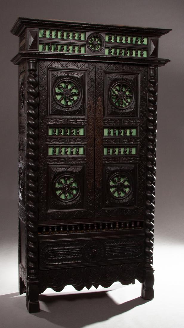 French Provincial Carved Oak Armoire, late 19th c., (1 of 4)