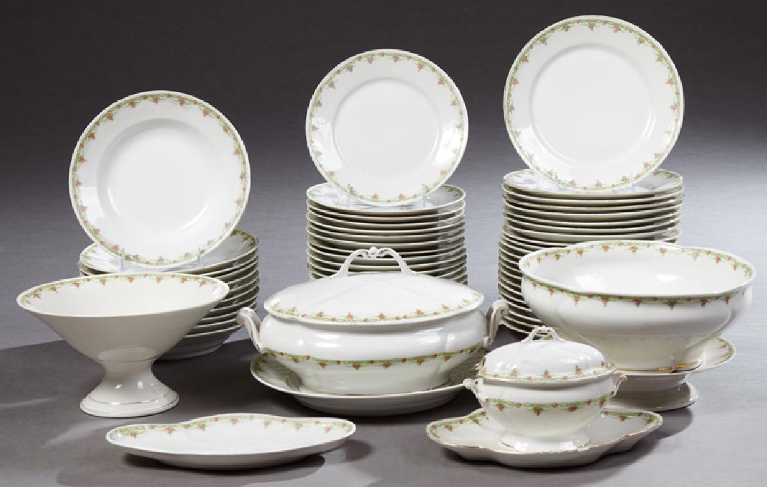 FiftyNine Piece Set of French Porcelain Dinnerware,